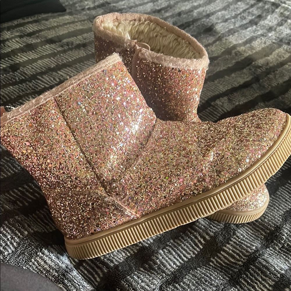 Cat & Jack Glittery Pink Kids Boots